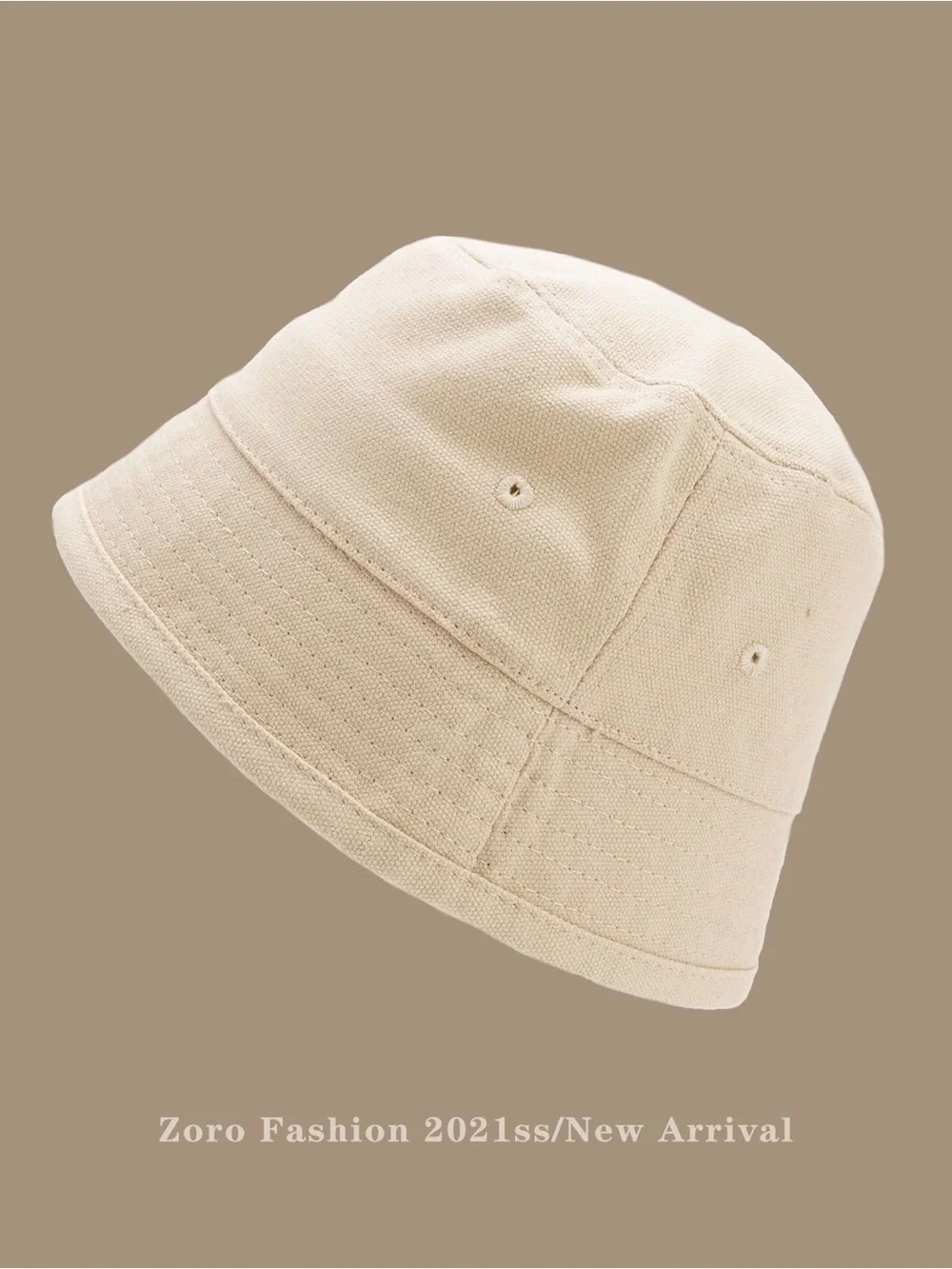 Neutral Canvas Bucket Hat - Light Beige